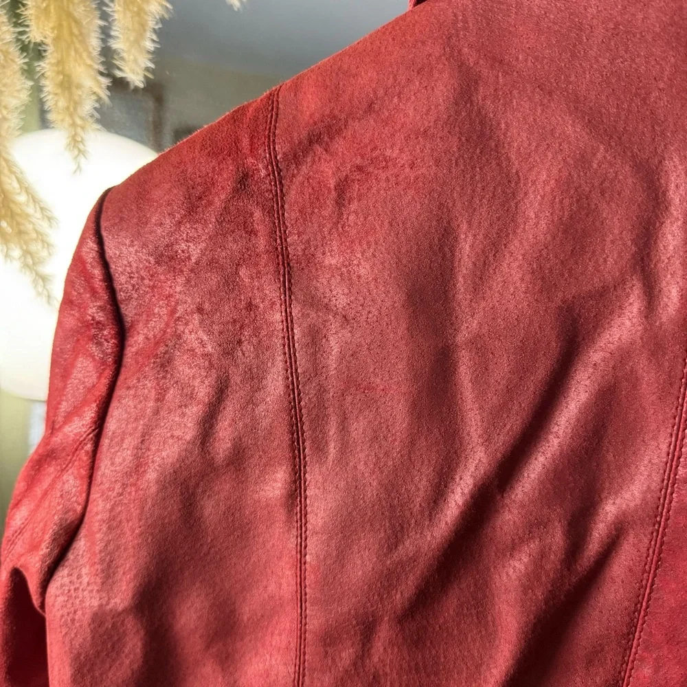 Adler Collection Women’s Red Genuine Leather Zipper Jacket Classic Stylish - Picture 6 of 12